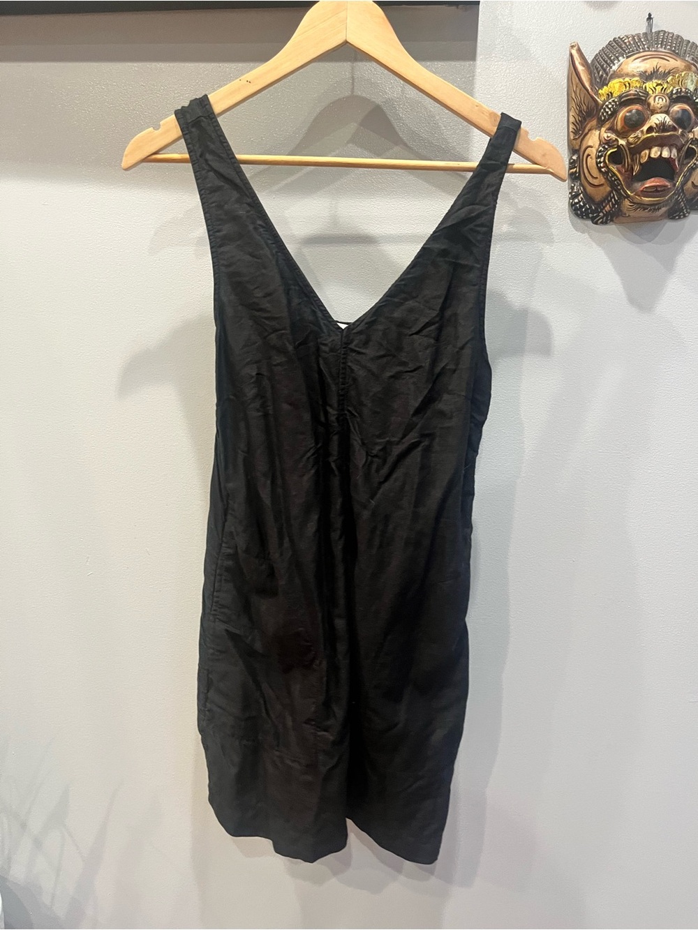 Wilfred Black Linen Mini Dress